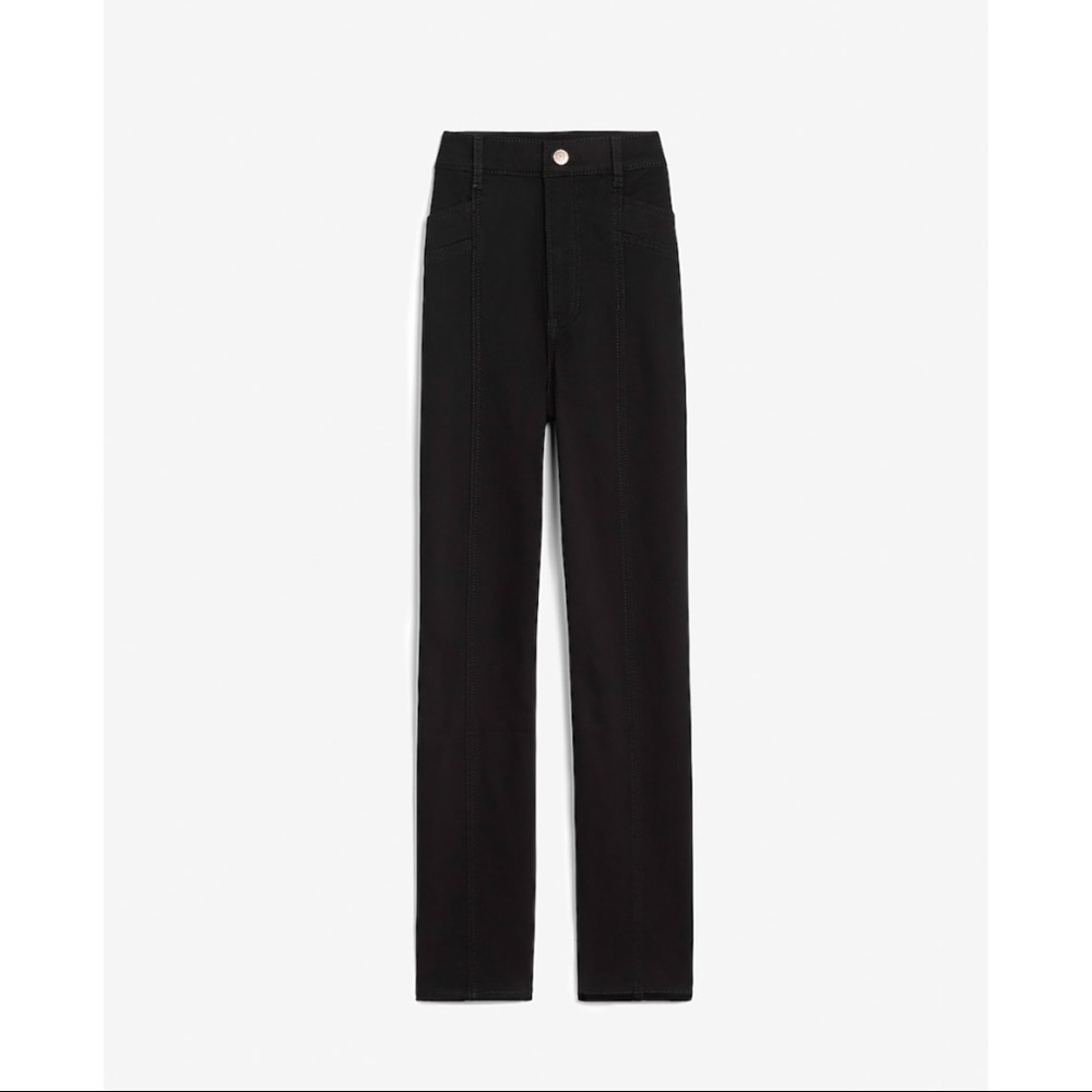 EXPRESS Hight Waisted Seamed Straight Cropped Pant